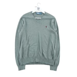 Pull homme manches longues gris Polo Ralph Lauren Col V