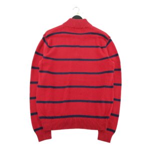 Pull homme manches longues rouge Polo Ralph Lauren Motif a rayures Col Montant