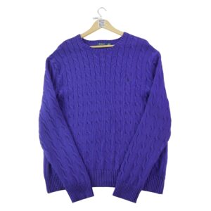 Pull homme manches longues violet Polo Ralph Lauren Col Rond
