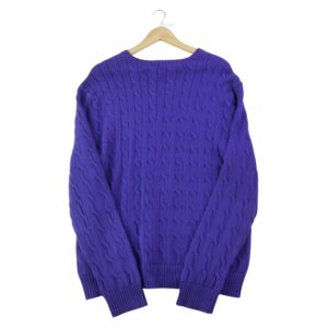 Pull homme manches longues violet Polo Ralph Lauren Col Rond