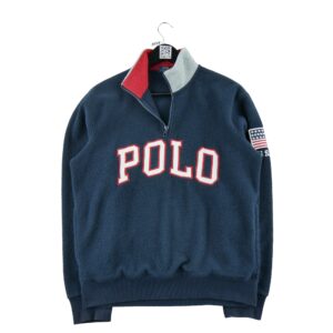 Pull polaires homme manches longues marine Polo Ralph Lauren Col Montant