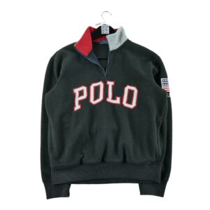 Pull polaires homme manches longues noir Polo Ralph Lauren Col Montant