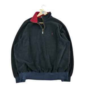Pull polaires homme manches longues noir Polo Ralph Lauren Col Montant