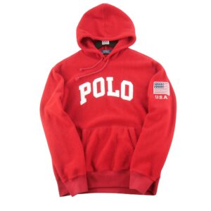 Pull polaires homme manches longues rouge Polo Ralph Lauren Col Rond