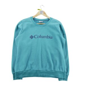 Sweat homme manches longues turquoise Columbia Col Rond