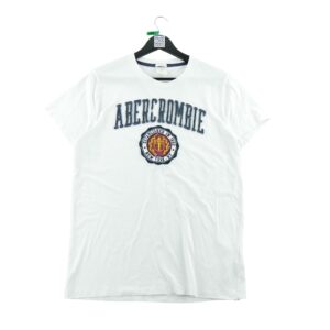 T shirt manches courtes homme blanc Abercrombie Fitch Col Rond