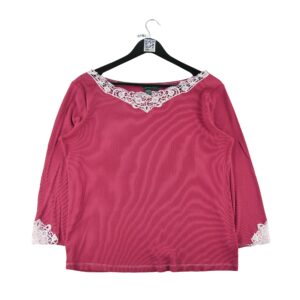 T shirt manches longues femme rouge Lauren Ralph Lauren Col Rond