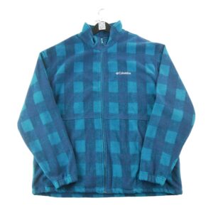 Veste polaires homme manches longues bleu Columbia Motif a carreaux Col Montant