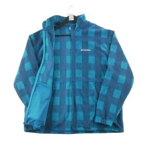 Veste polaires homme manches longues bleu Columbia Motif a carreaux Col Montant