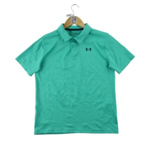 Polo manches courtes enfant turquoise Under Armour Col Polo