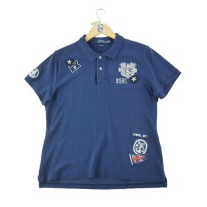 Polo manches courtes femme marine Polo Ralph Lauren Col Polo