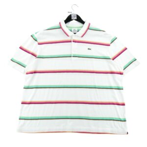 Polo manches courtes homme blanc Lacoste Motif a rayures Col Polo