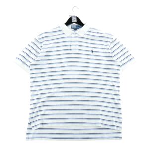 Polo manches courtes homme blanc Polo Ralph Lauren Motif a rayures Col Polo