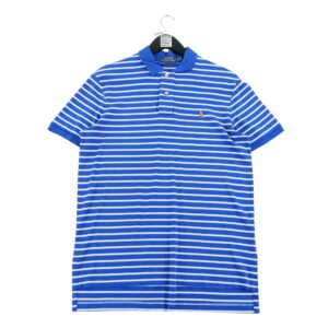 Polo manches courtes homme bleu Polo Ralph Lauren Motif a rayures Col Polo