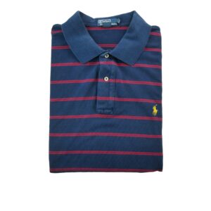 Polo manches courtes homme marine Polo Ralph Lauren Motif a rayures Col Polo