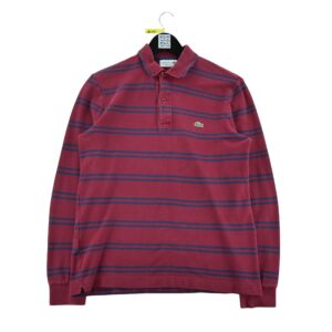 Polo manches longues homme bordeaux Lacoste Motif a rayures Col Polo
