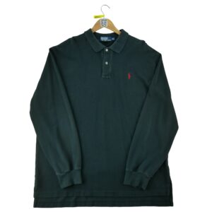 Polo manches longues homme noir Polo Ralph Lauren Col Polo