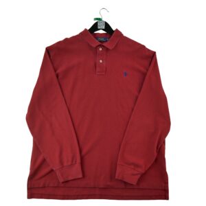 Polo manches longues homme rouge Polo Ralph Lauren Col Polo