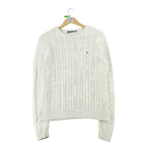 Pull femme manches longues beige Polo Ralph Lauren Col Rond