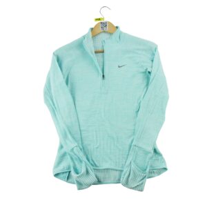 Pull polaires femme manches longues turquoise Nike Col Montant