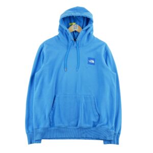 Sweat a capuche homme manches longues bleu The North Face Col Montant