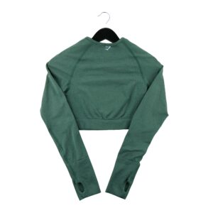 T shirt femme manches longues vert Gymshark Col Rond