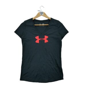 T shirt manches courtes femme noir Under Armour Col V
