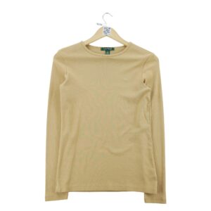 T shirt manches longues femme beige Lauren Ralph Lauren Col Rond