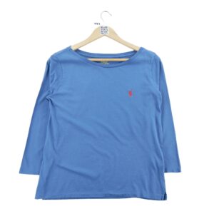 T shirt manches longues femme bleu Polo Ralph Lauren Col Rond