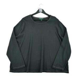 T shirt manches longues femme noir Lauren Ralph Lauren Col Rond
