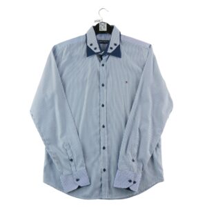 Chemise classiques homme manches longues bleu Tommy Hilfiger Motif a rayures