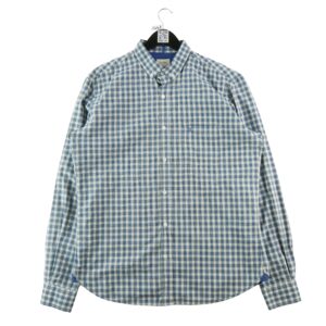 Chemise classiques homme manches longues bleu Vintage Motif a carreaux