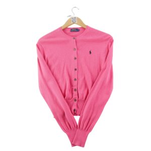 Gilet femme manches longues rose Polo Ralph Lauren Col Rond