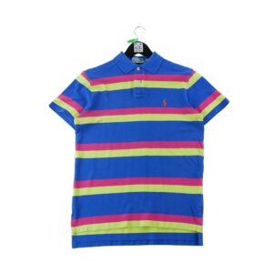 Polo manches courtes homme bleu Polo Ralph Lauren Motif a rayures Col Polo