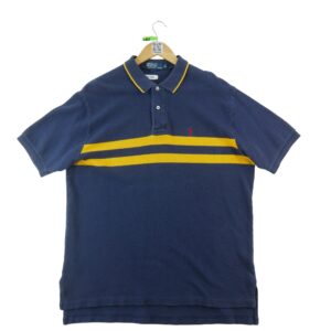 Polo manches courtes homme marine Polo Ralph Lauren Motif a rayures Col Polo