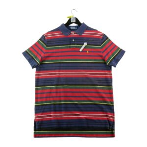 Polo manches courtes homme marine Polo Ralph Lauren Motif a rayures Col Polo
