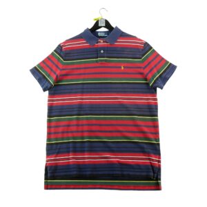 Polo manches courtes homme marine Polo Ralph Lauren Motif a rayures Col Polo