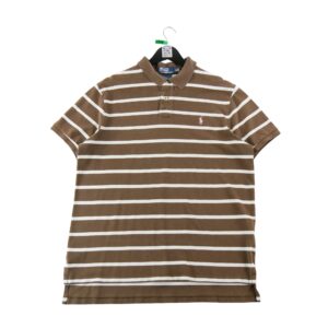 Polo manches courtes homme marron Polo Ralph Lauren Motif a rayures Col Polo