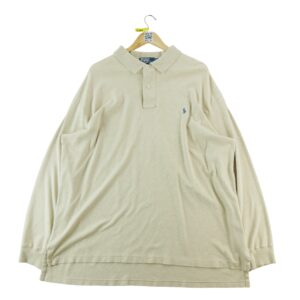 Polo manches longues homme beige Polo Ralph Lauren Col Polo