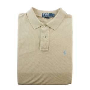 Polo manches longues homme beige Polo Ralph Lauren Motif chine Col Polo