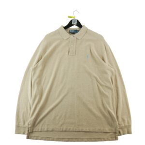 Polo manches longues homme beige Polo Ralph Lauren Motif chine Col Polo