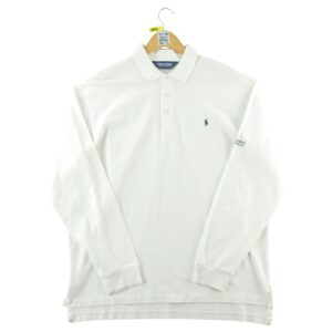 Polo manches longues homme blanc Polo Ralph Lauren Col Polo