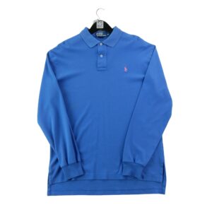 Polo manches longues homme bleu Polo Ralph Lauren Col Polo