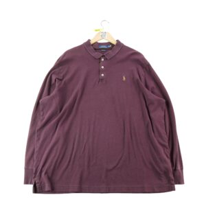Polo manches longues homme bordeaux Polo Ralph Lauren Col Polo