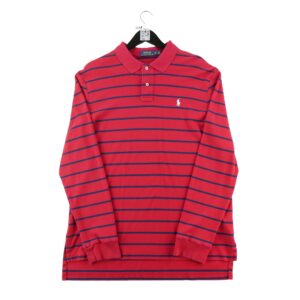 Polo manches longues homme rouge Polo Ralph Lauren Motif a rayures Col Polo