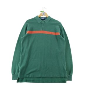 Polo manches longues homme vert Polo Ralph Lauren Col Polo