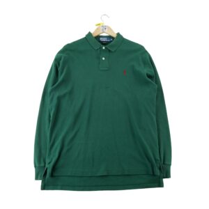 Polo manches longues homme vert Polo Ralph Lauren Col Polo