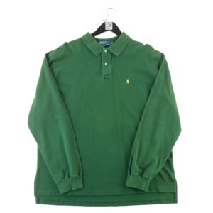 Polo manches longues homme vert Polo Ralph Lauren Col Polo