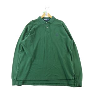 Polo manches longues homme vert Polo Ralph Lauren Col Polo