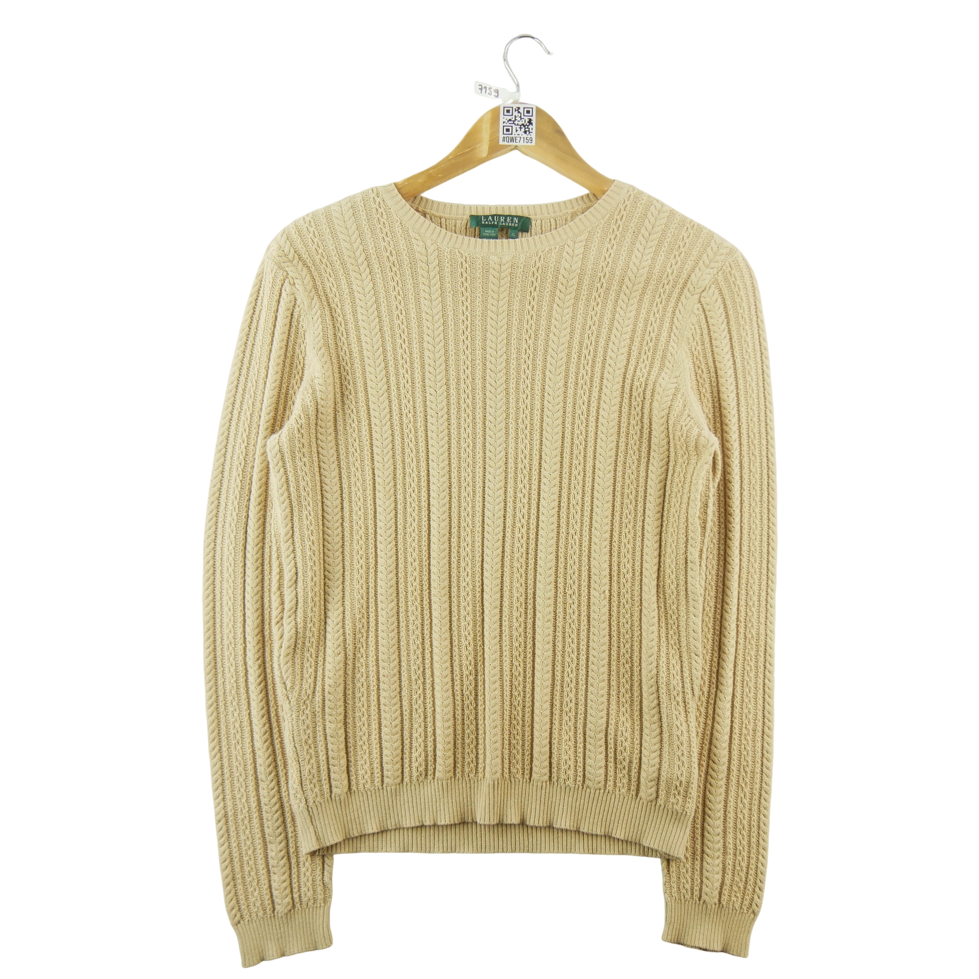 Pull femme manches longues beige Lauren Ralph Lauren Col Rond